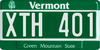 VT license plate XTH401