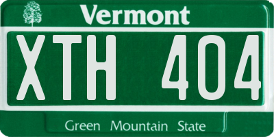 VT license plate XTH404