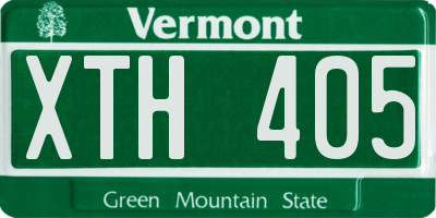 VT license plate XTH405