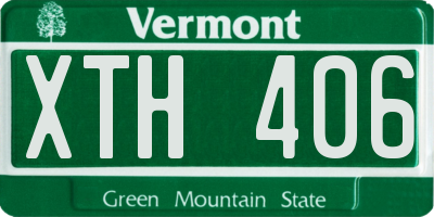 VT license plate XTH406