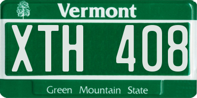 VT license plate XTH408