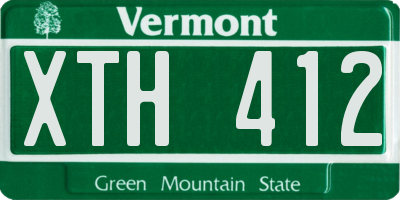 VT license plate XTH412