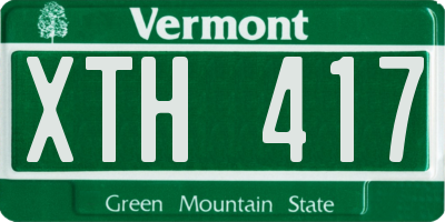 VT license plate XTH417