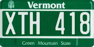VT license plate XTH418