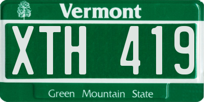 VT license plate XTH419