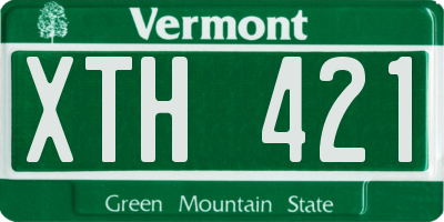 VT license plate XTH421