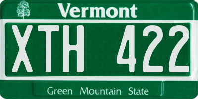 VT license plate XTH422