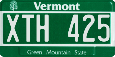 VT license plate XTH425