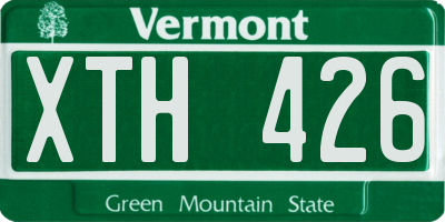 VT license plate XTH426