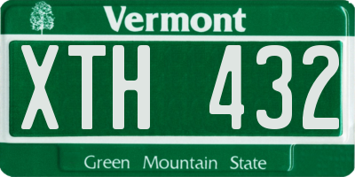 VT license plate XTH432