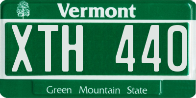 VT license plate XTH440