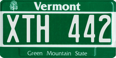 VT license plate XTH442