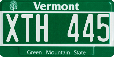 VT license plate XTH445