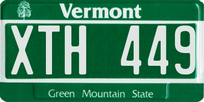 VT license plate XTH449