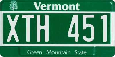 VT license plate XTH451