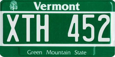 VT license plate XTH452