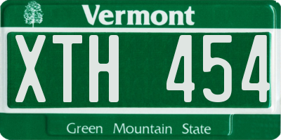 VT license plate XTH454