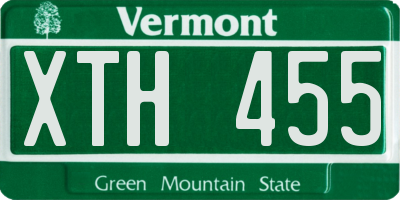 VT license plate XTH455