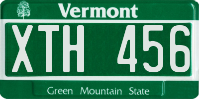 VT license plate XTH456