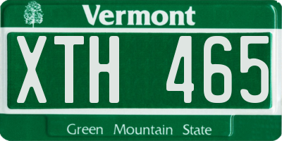 VT license plate XTH465