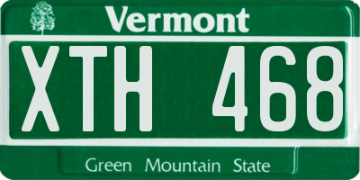 VT license plate XTH468