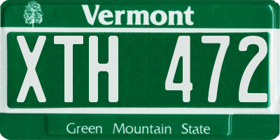 VT license plate XTH472