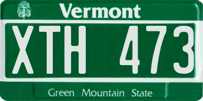 VT license plate XTH473