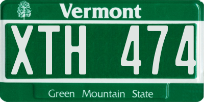 VT license plate XTH474