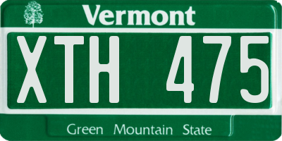 VT license plate XTH475