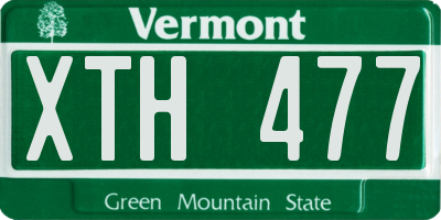 VT license plate XTH477