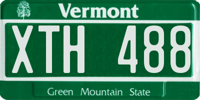 VT license plate XTH488