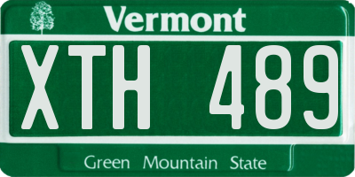 VT license plate XTH489