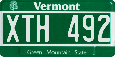 VT license plate XTH492