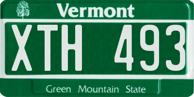 VT license plate XTH493