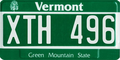 VT license plate XTH496