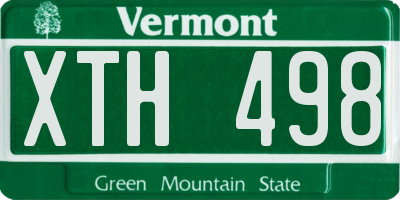 VT license plate XTH498