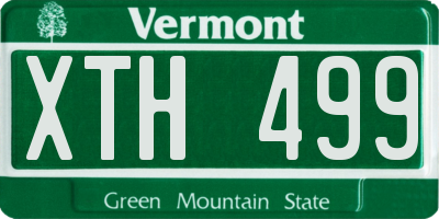 VT license plate XTH499