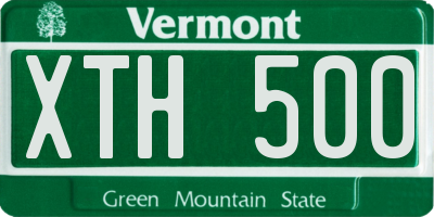 VT license plate XTH500
