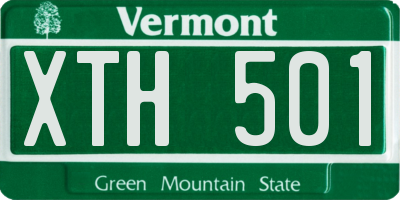 VT license plate XTH501