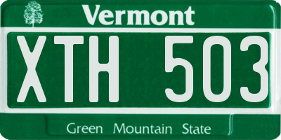VT license plate XTH503