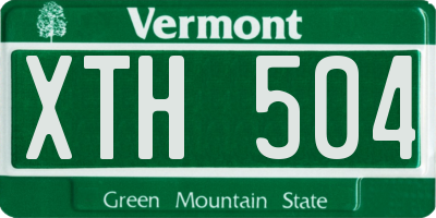 VT license plate XTH504