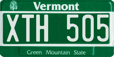 VT license plate XTH505