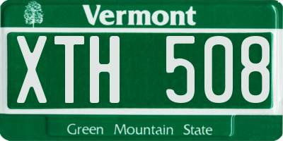 VT license plate XTH508