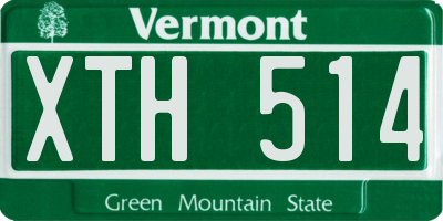VT license plate XTH514