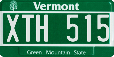 VT license plate XTH515