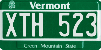 VT license plate XTH523