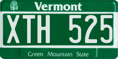 VT license plate XTH525