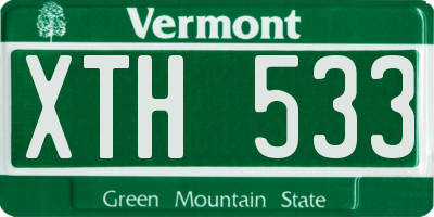 VT license plate XTH533