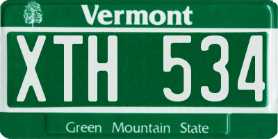 VT license plate XTH534