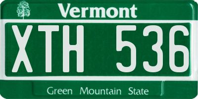 VT license plate XTH536